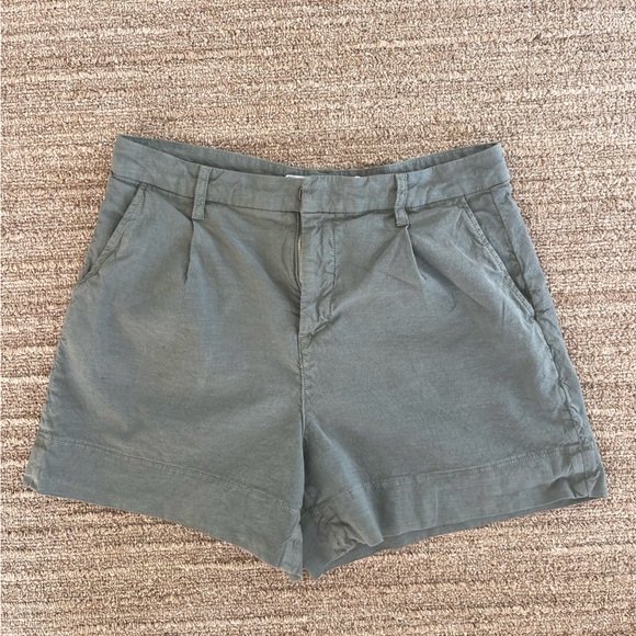 NWOT Frank and Eileen Waterford 4.5” Linen Shorts - Olive Green - Picture 1 of 15